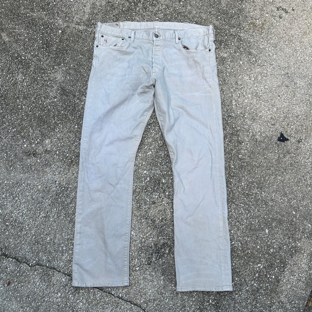 Polo Ralph Lauren Authentic Dungarees Mens 40x32 Tan Straight Leg Pants Stone